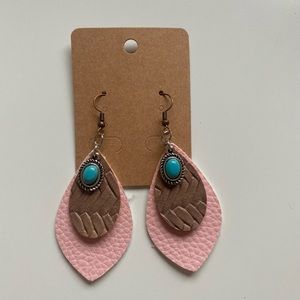 Faux leather earrings🌹